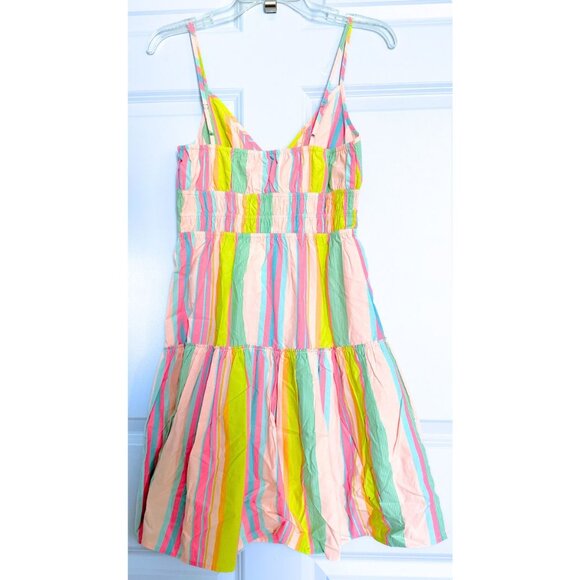 RAILS Carmen Guava Striped Multicolor Smocked Mini Dress Size Small NWT - Picture 4 of 7